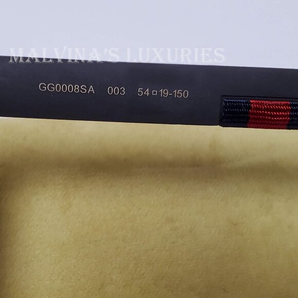 GUCCI SUNGLASSES GG0008SA 003 SQUARE TORTOISESHELL WEB DETAIL MENS - Picture 9 of 10